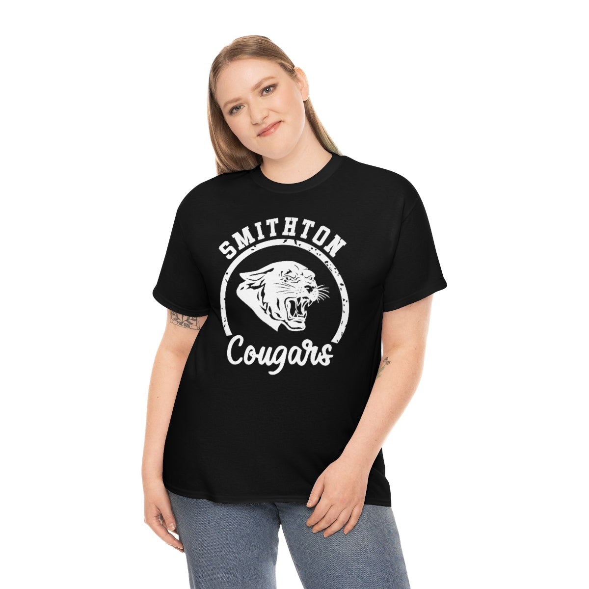 Smithton Cougars - White Imprint Unisex Heavy Cotton Tee