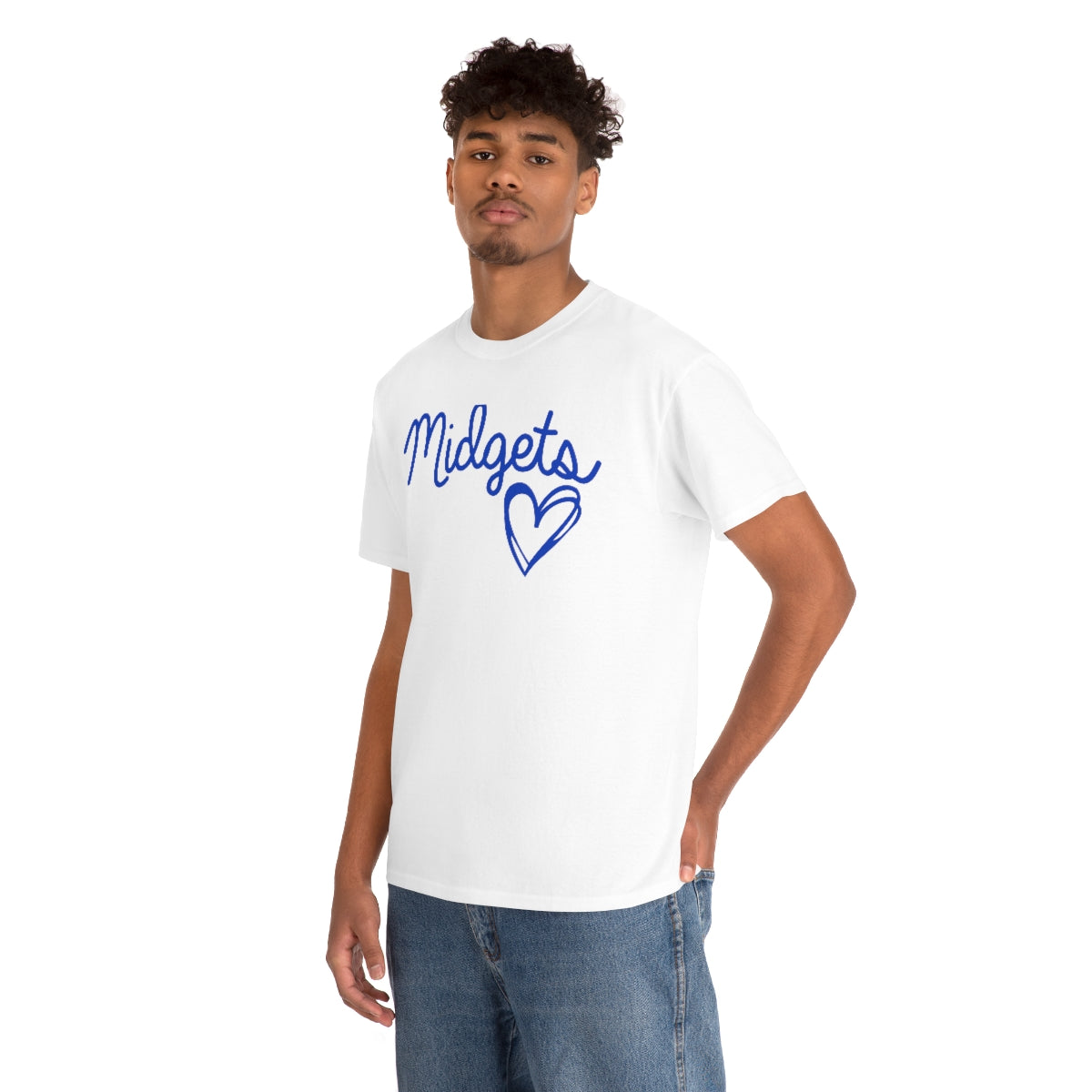 Midget Blue Heart Unisex Heavy Cotton Tee