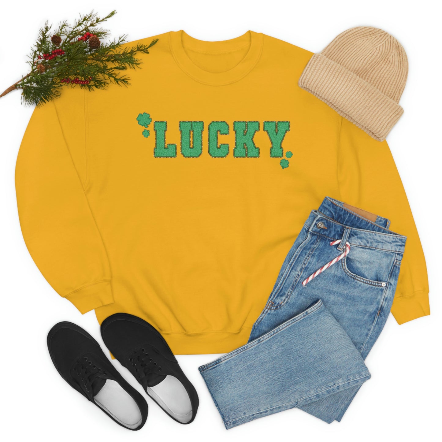 St. Patrick's Day "Lucky" Design Unisex Heavy Blend Crewneck Sweatshirt