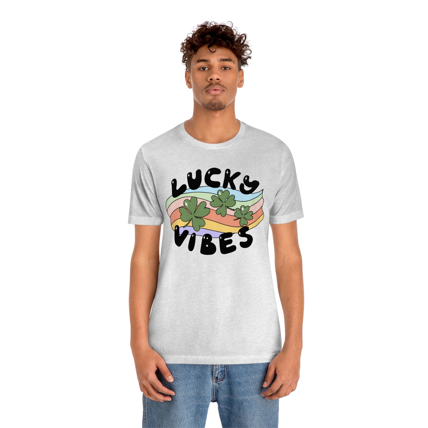 St. Patrick's Day "Lucky Vibes" Unisex Jersey Short Sleeve Tee