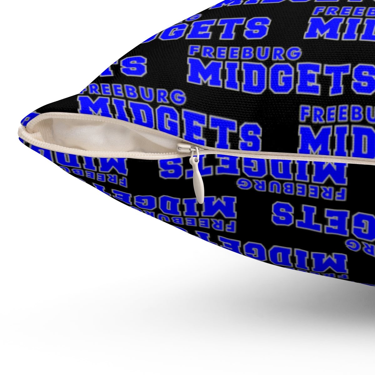 Black Freeburg Midgets Spun Polyester Square Pillow
