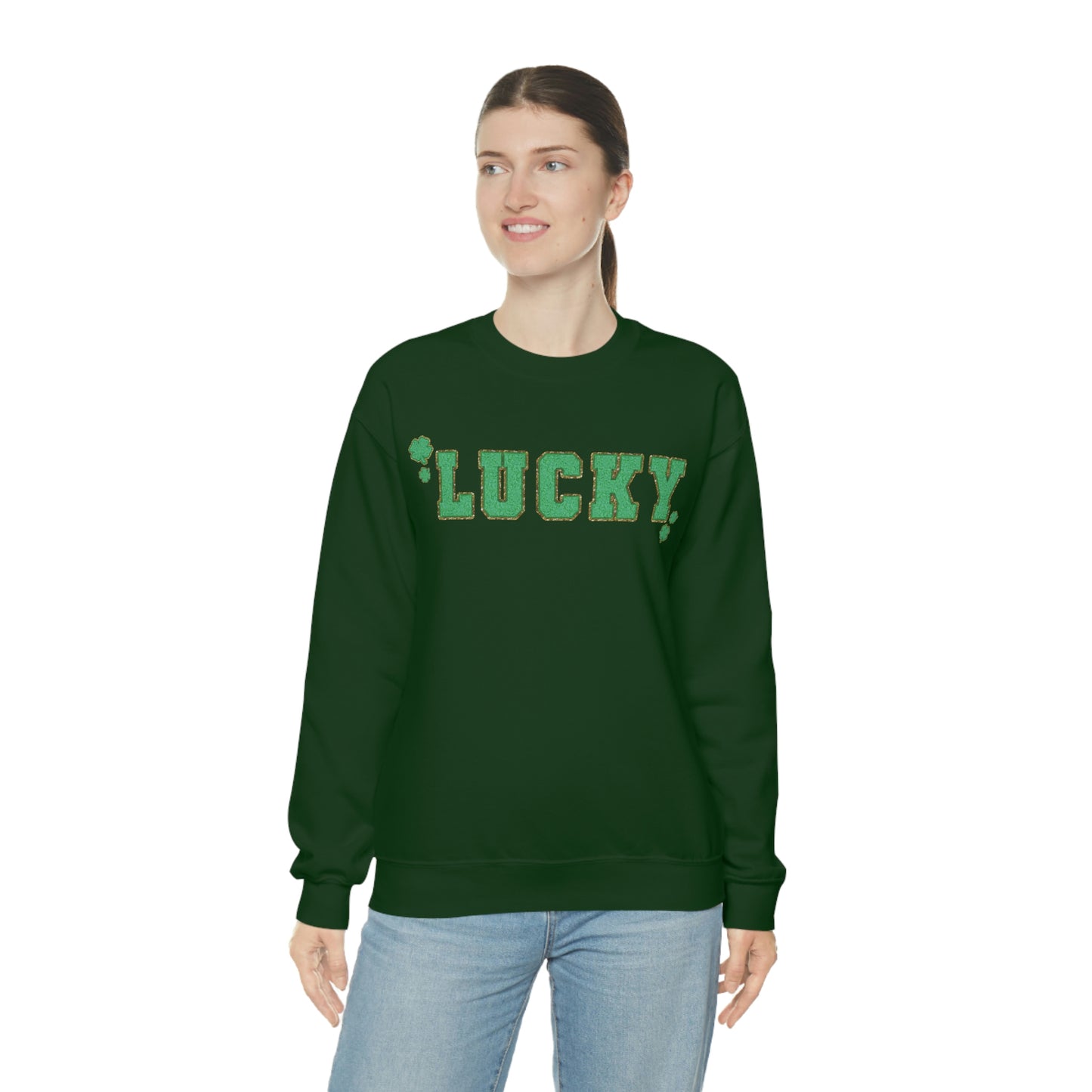 St. Patrick's Day "Lucky" Design Unisex Heavy Blend Crewneck Sweatshirt