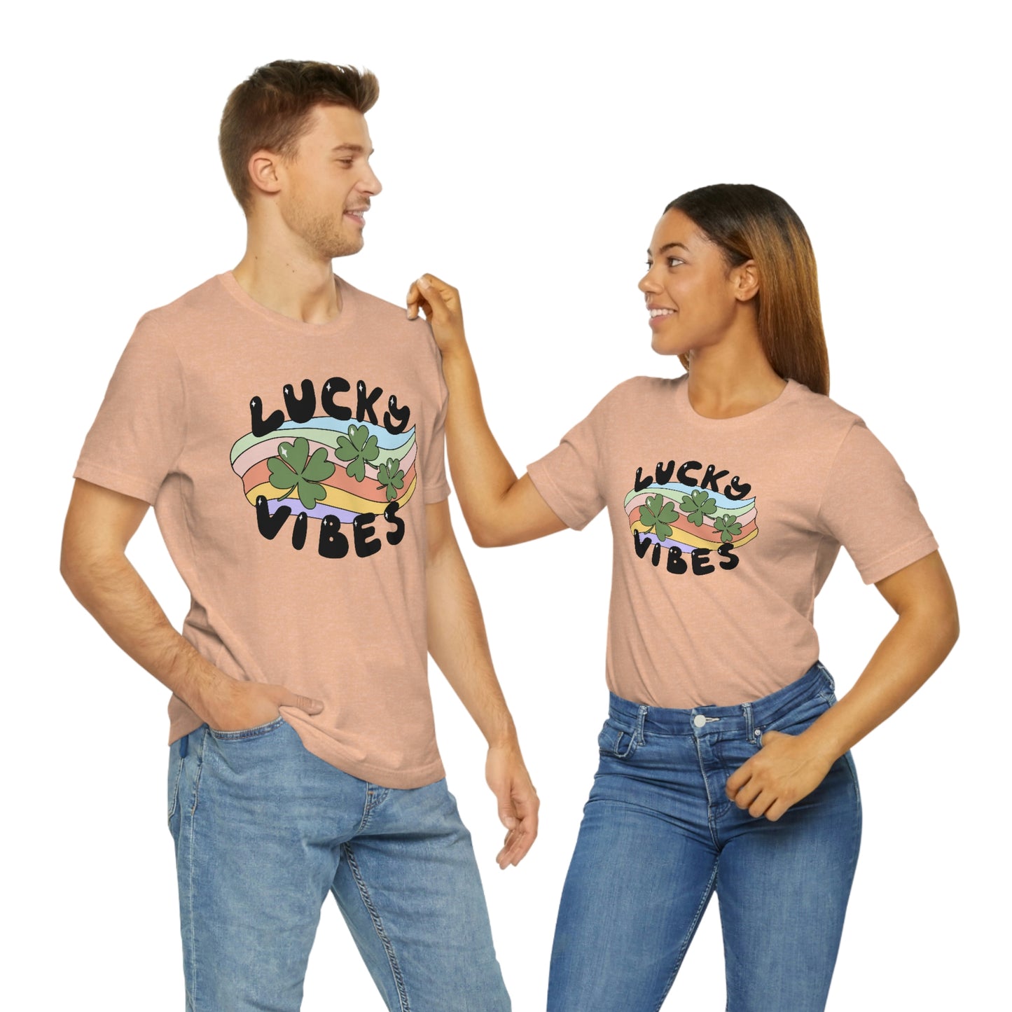 St. Patrick's Day "Lucky Vibes" Unisex Jersey Short Sleeve Tee