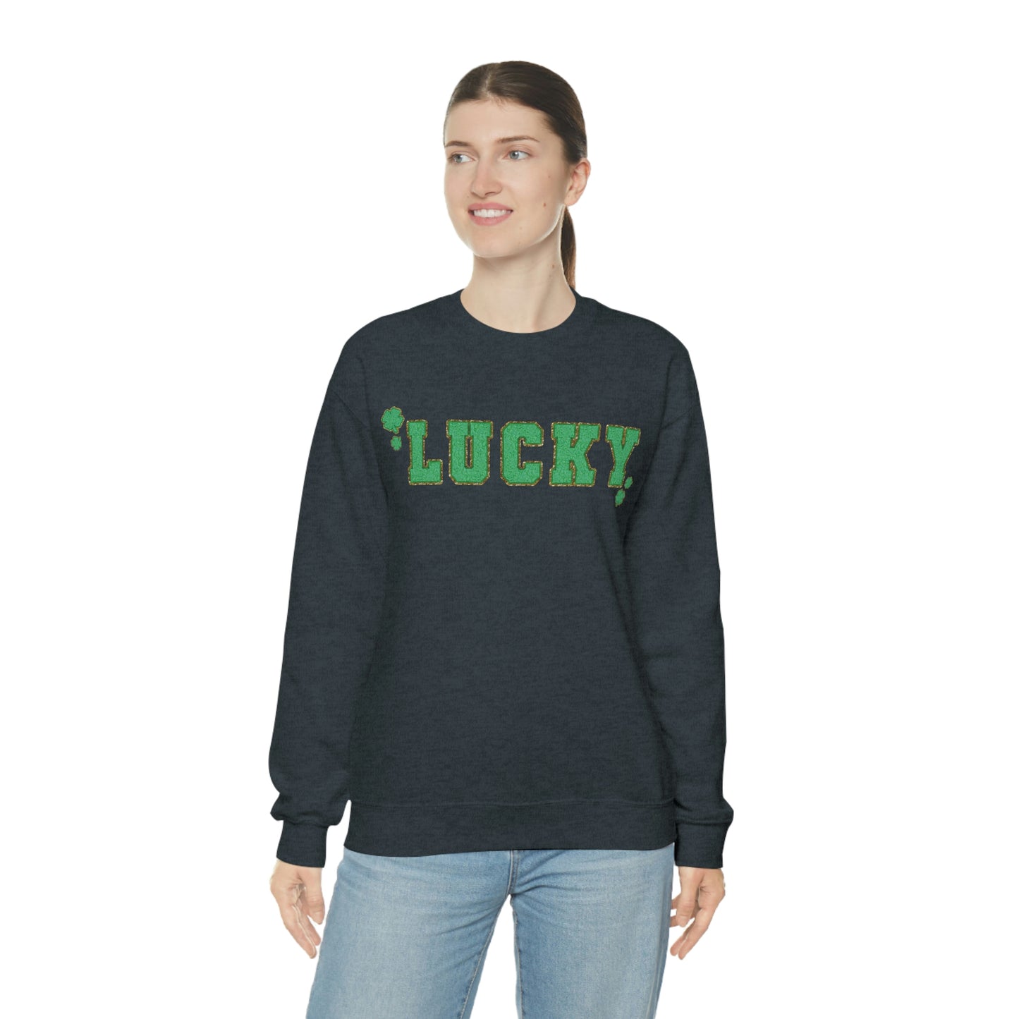 St. Patrick's Day "Lucky" Design Unisex Heavy Blend Crewneck Sweatshirt