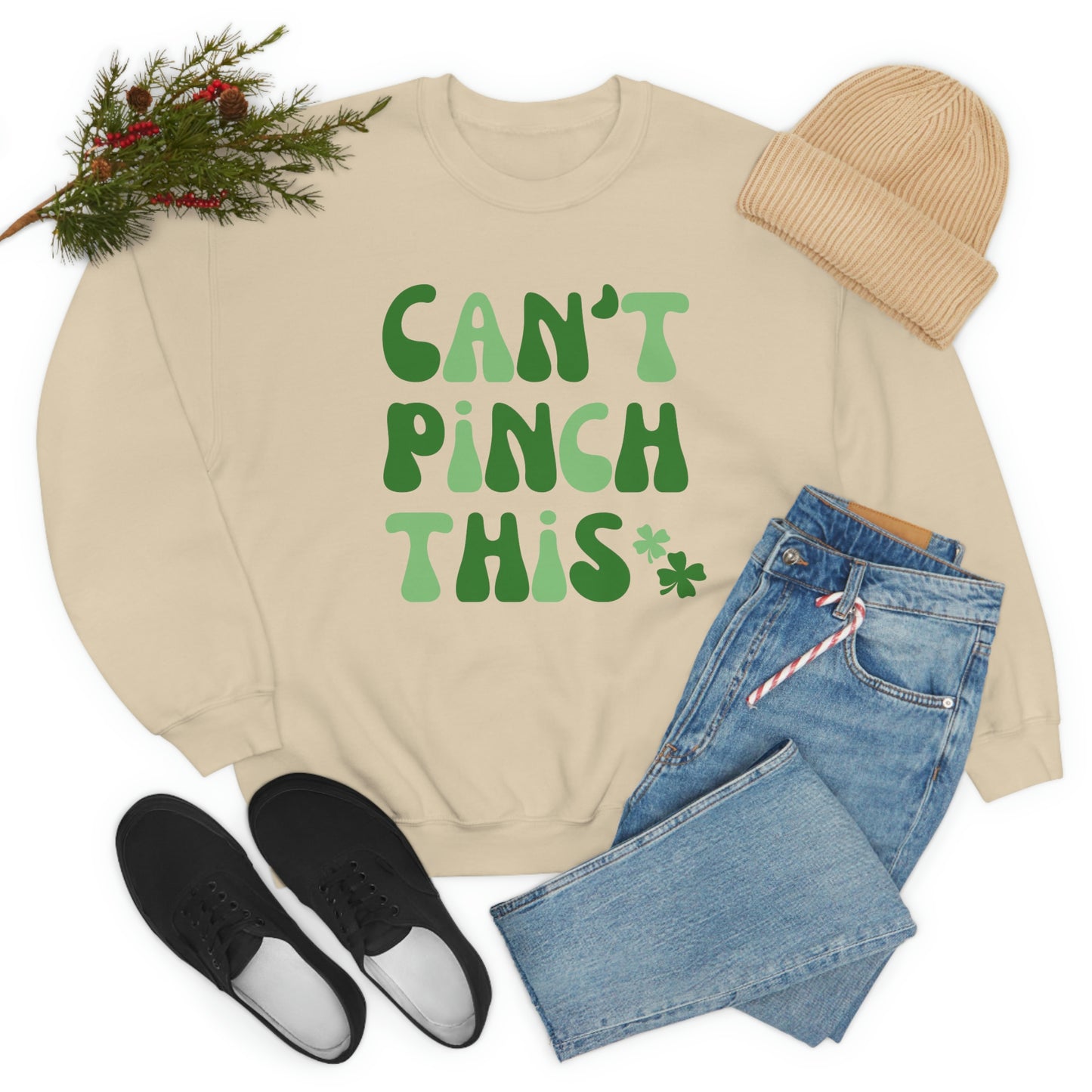 St. Patrick's Day "Can't Pinch This" Design Unisex Heavy Blend Crewneck Sweatshirt