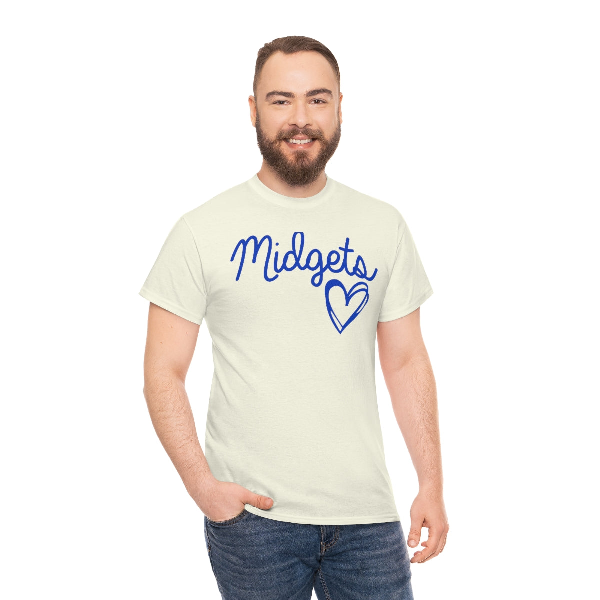 Midget Blue Heart Unisex Heavy Cotton Tee