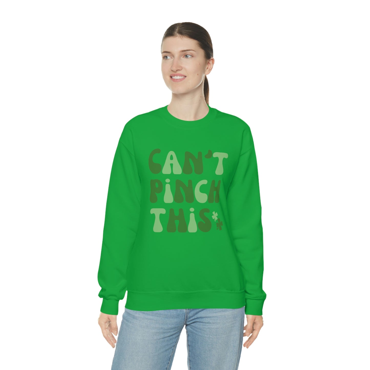 St. Patrick's Day "Can't Pinch This" Design Unisex Heavy Blend Crewneck Sweatshirt