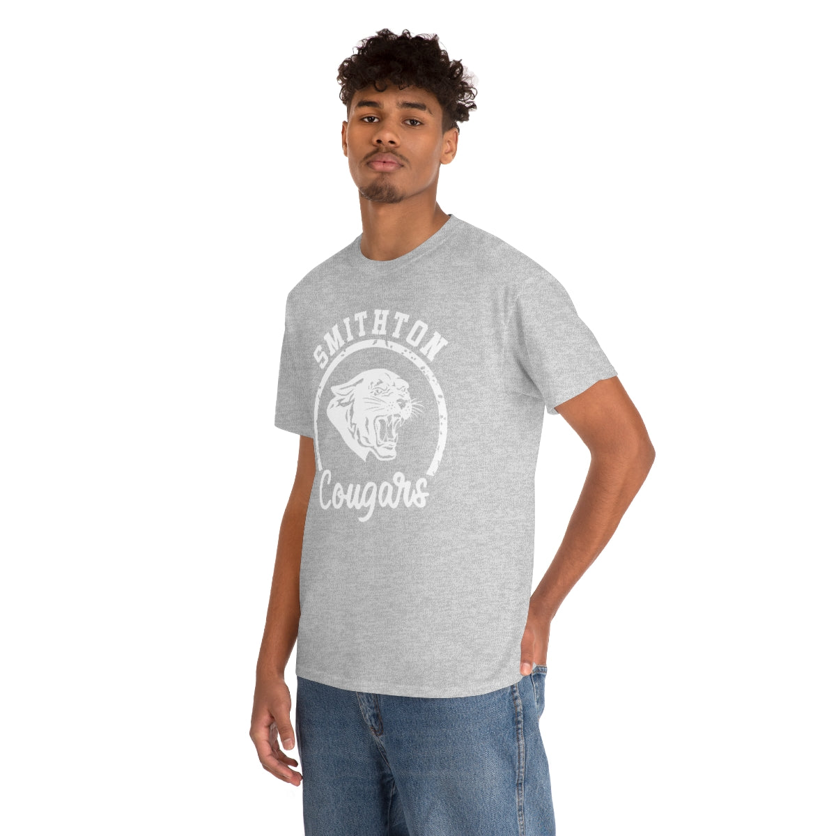 Smithton Cougars - White Imprint Unisex Heavy Cotton Tee
