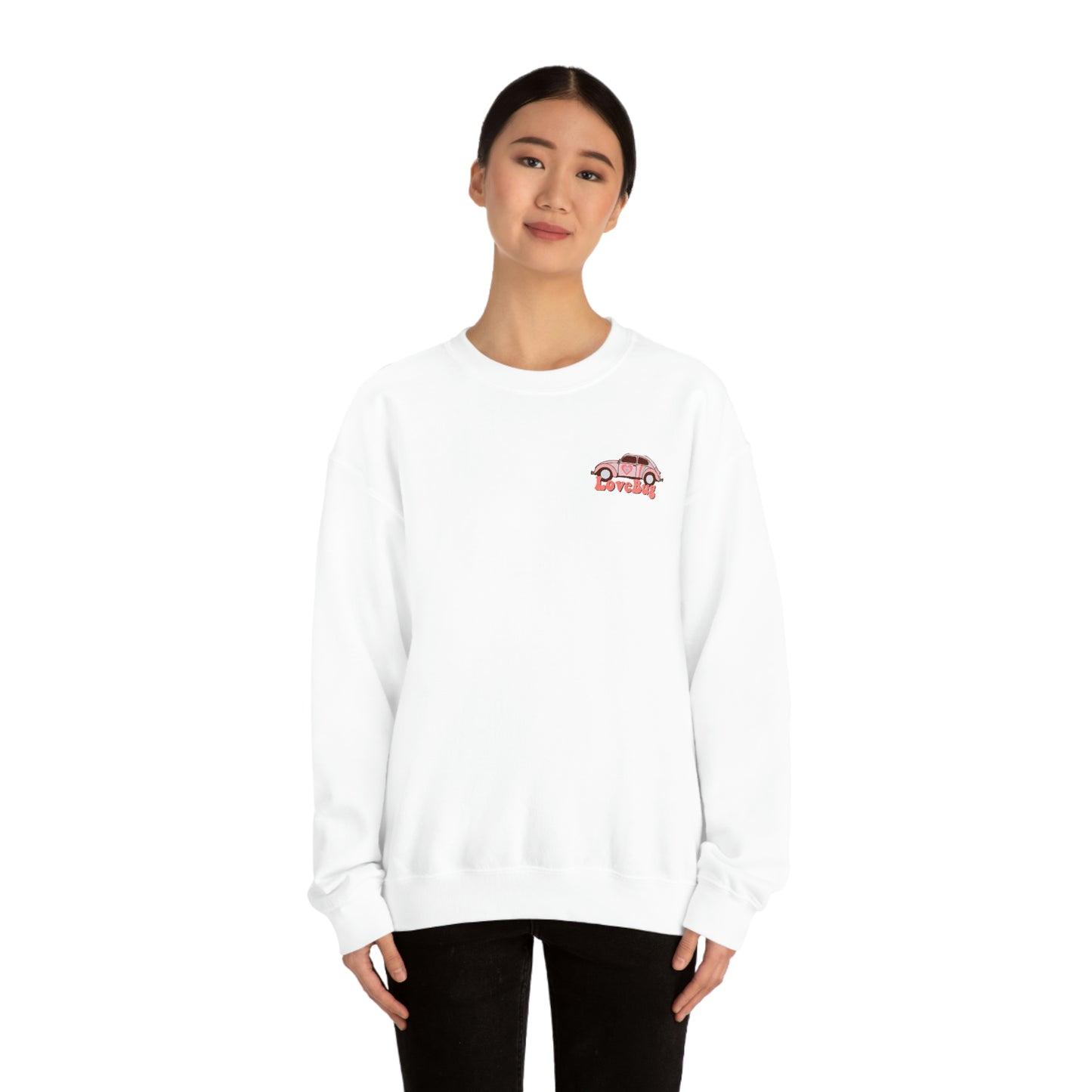Front and Back Image "Lovebug" Unisex Heavy Blend™ Crewneck Sweatshirt