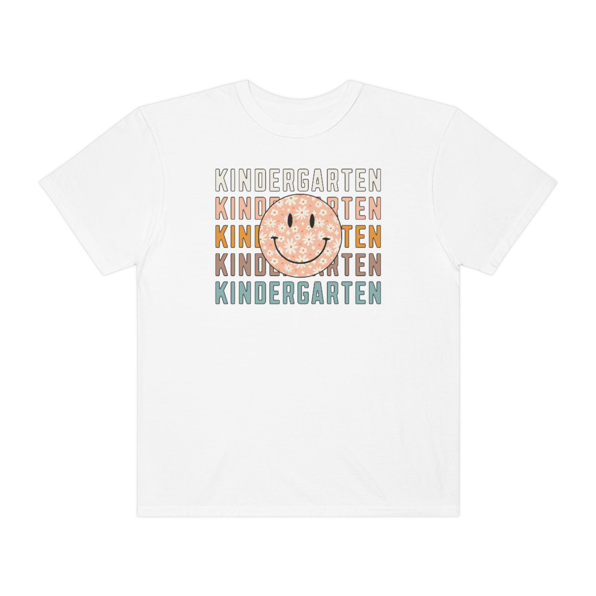 Kindergarten Smiley Face Warm Colors Unisex Garment-Dyed PREMIUM T-shirt