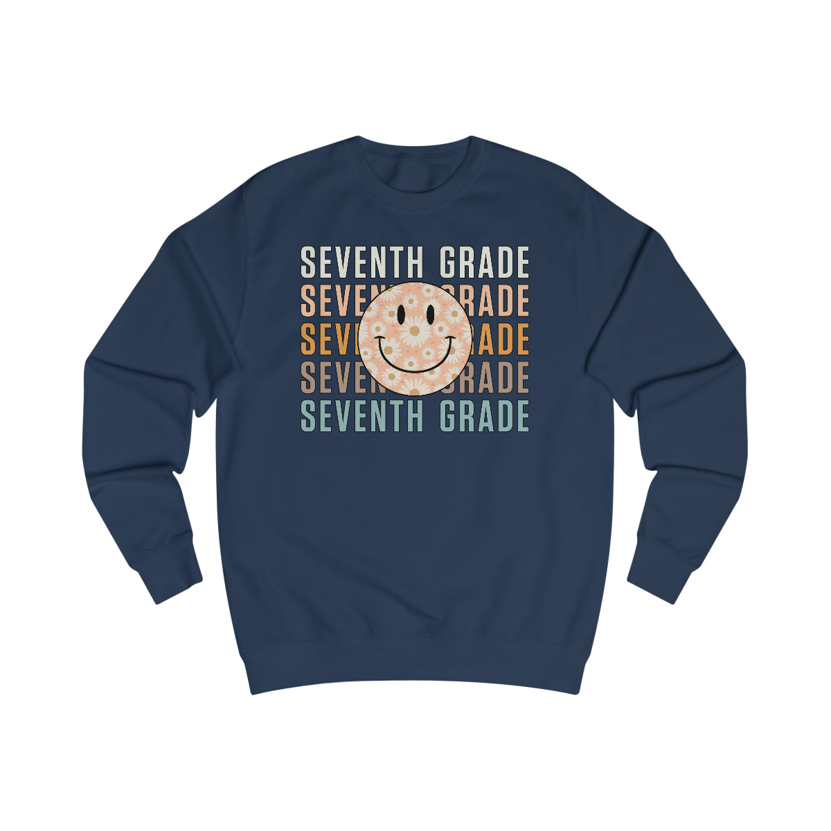 7th Grade Warm Colors Smiley Face Unisex Heavy Blend™ Crewneck Sweatshirt