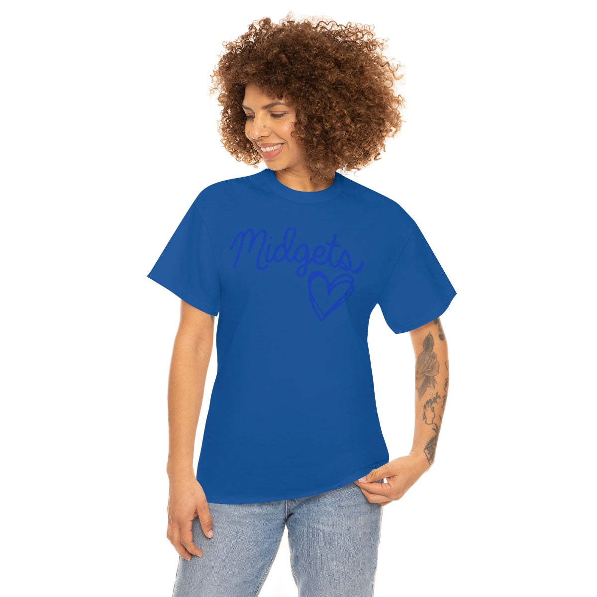 Midget Blue Heart Unisex Heavy Cotton Tee