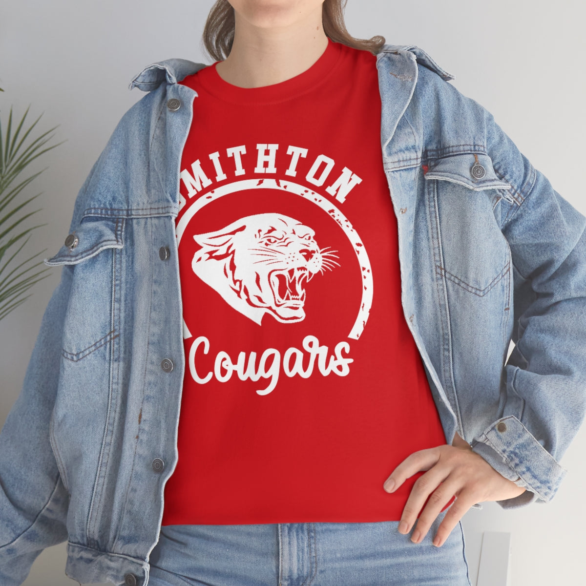Smithton Cougars - White Imprint Unisex Heavy Cotton Tee