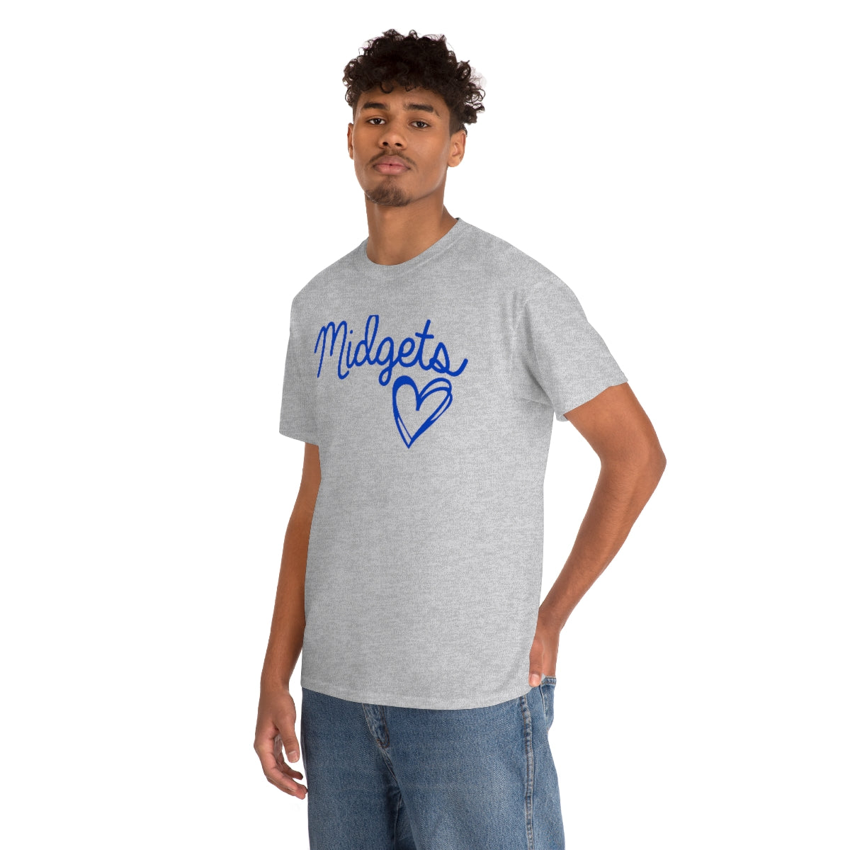 Midget Blue Heart Unisex Heavy Cotton Tee