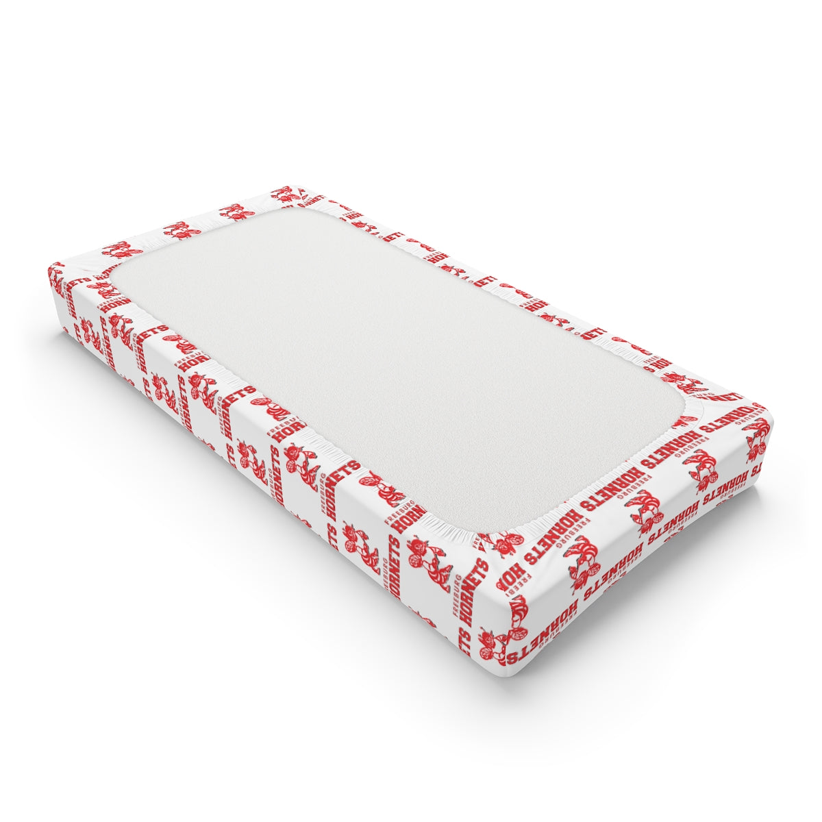 White Freeburg Hornets Baby Changing Pad Cover