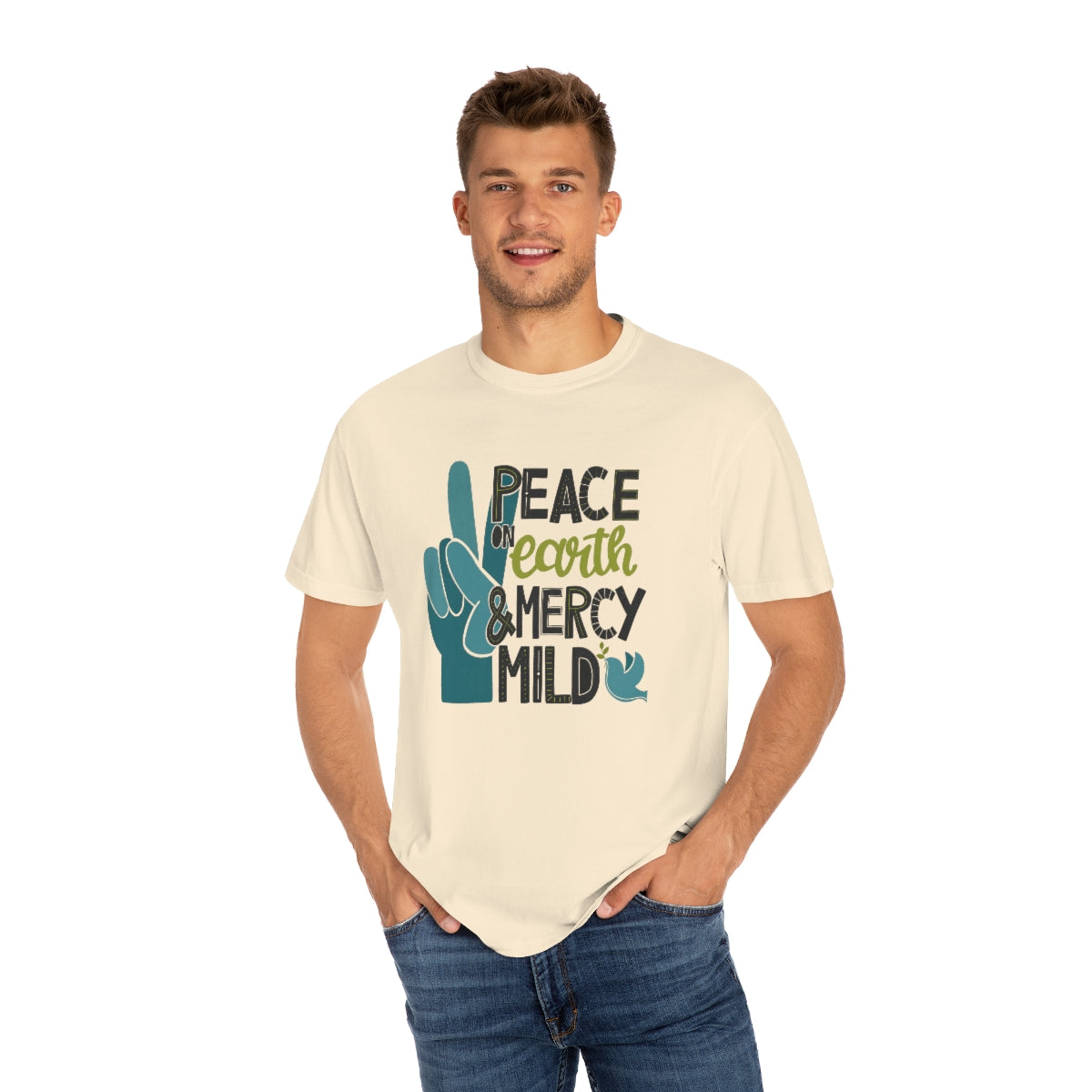 Peace on Earth and Mercy Mild Unisex Garment-Dyed Comfort Colors PREMIUM T-shirt