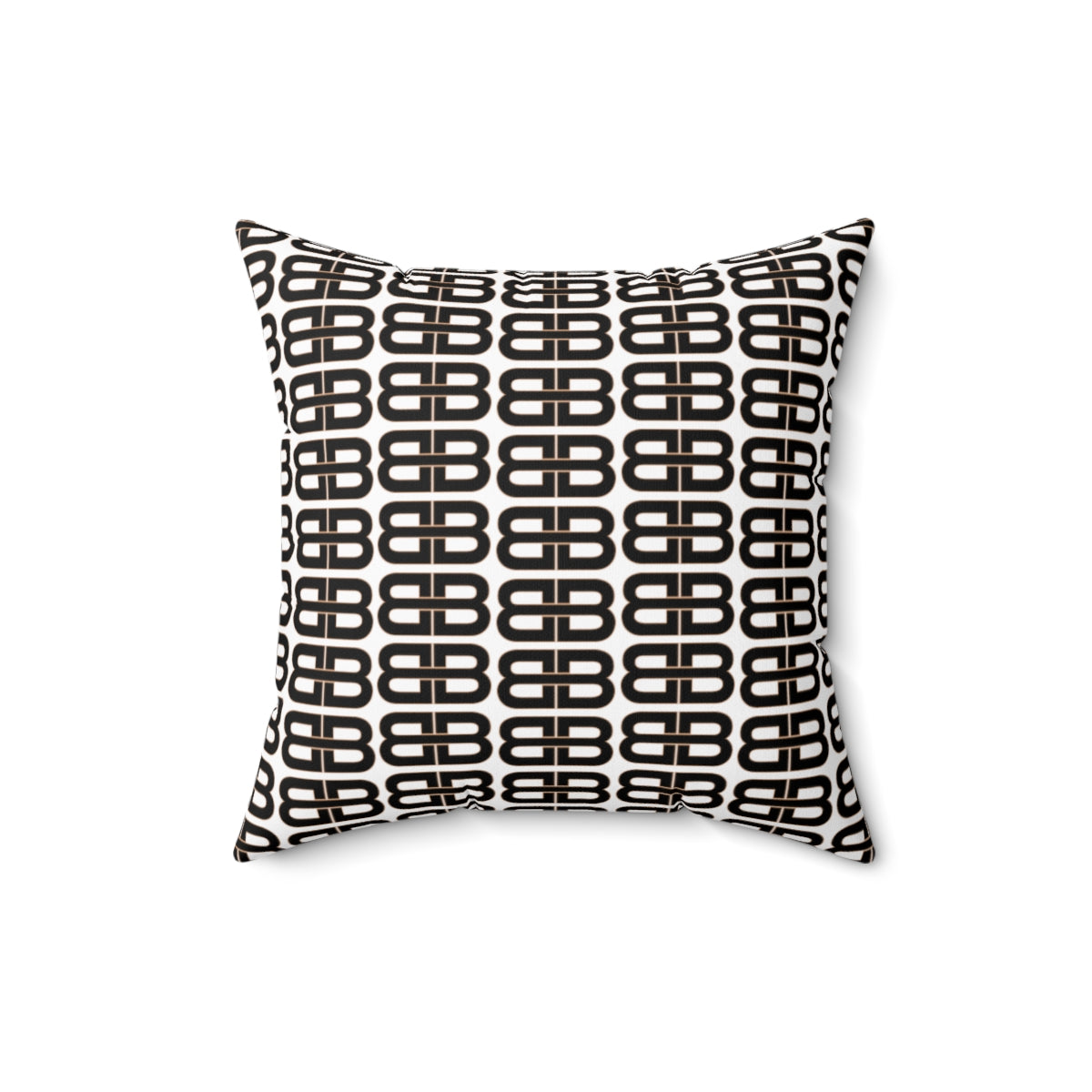 White Bhava Brand Pattern Square Pillow