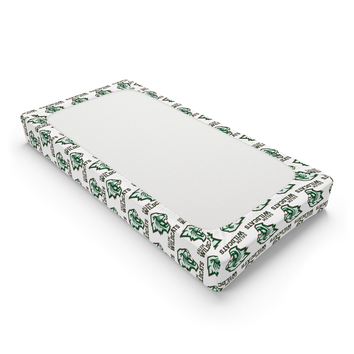 White Salem Wildcats Baby Changing Pad Cover