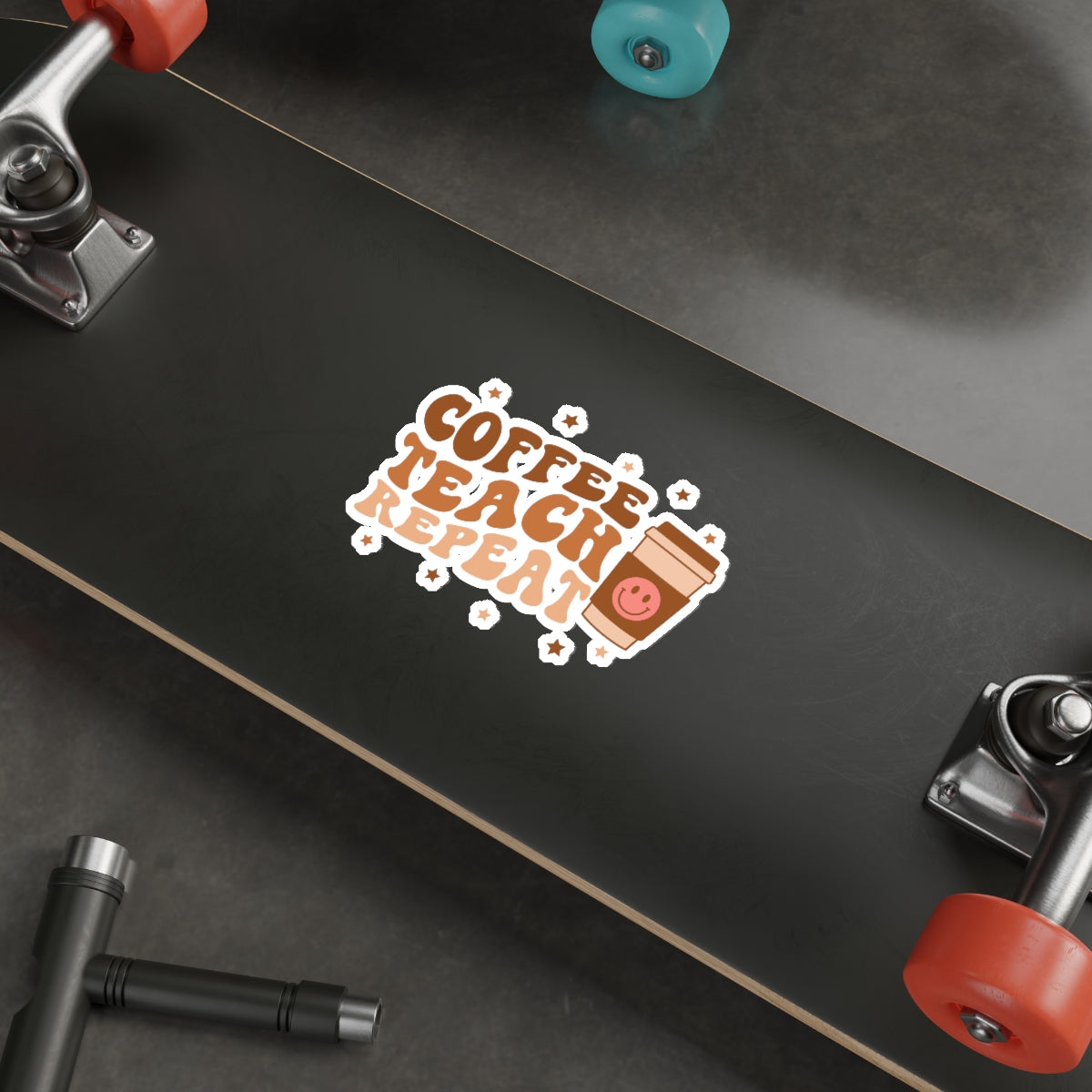 Coffee Teach Repeat Die-Cut Stickers