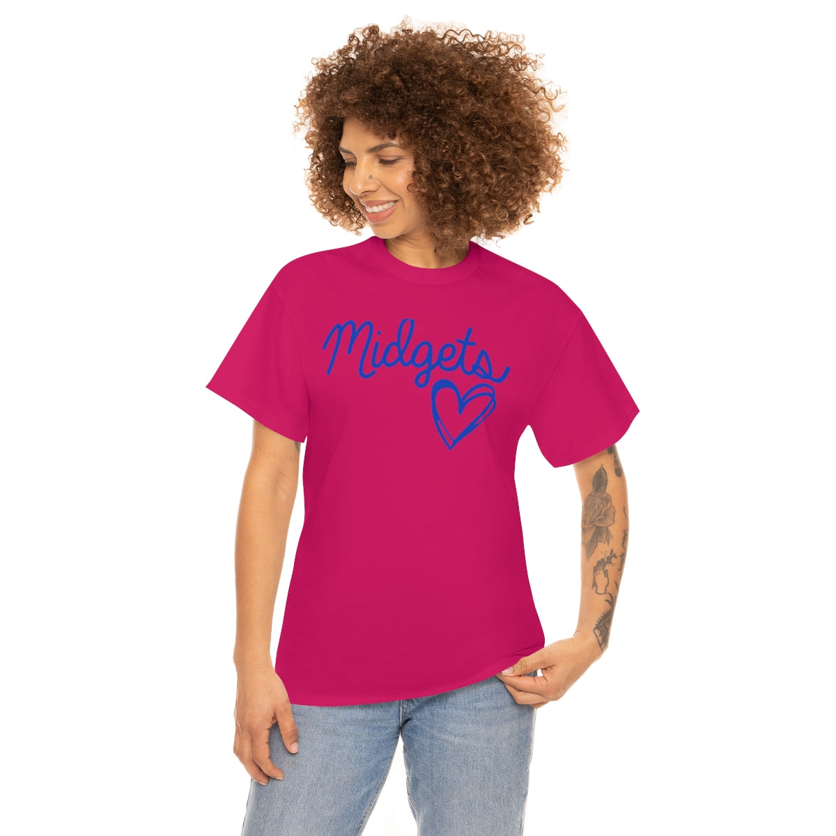 Midget Blue Heart Unisex Heavy Cotton Tee