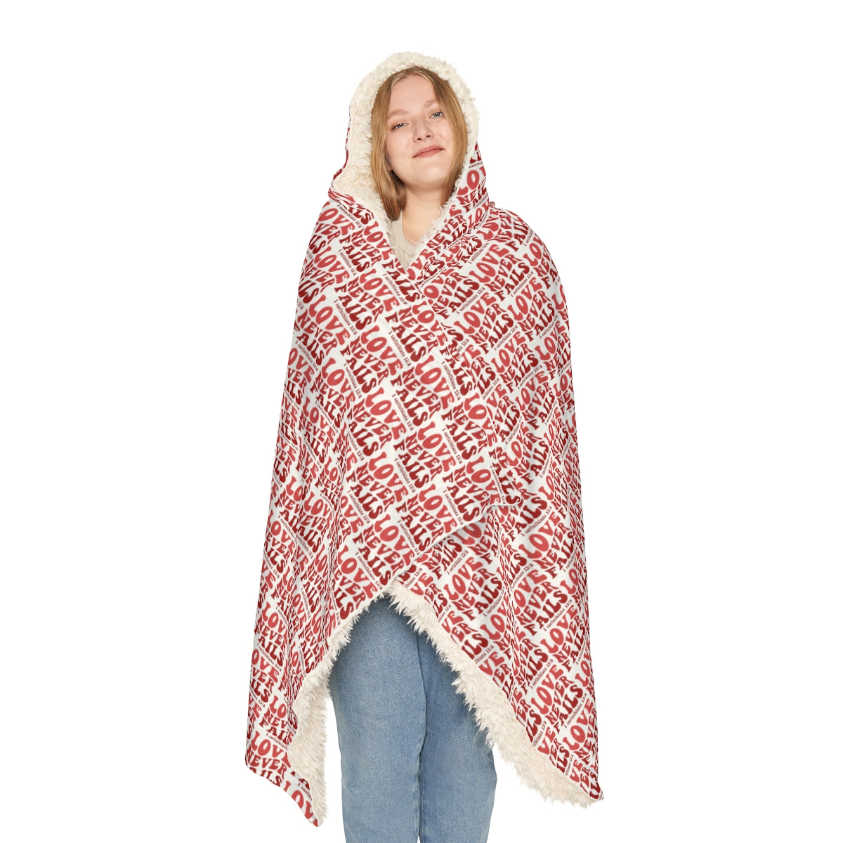 White "Love Never Fails" Snuggle Blanket