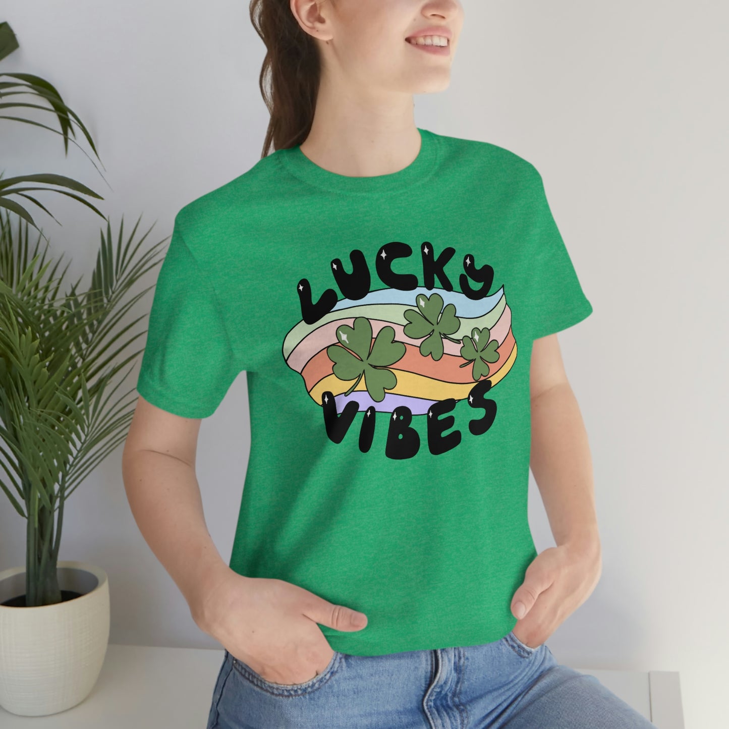 St. Patrick's Day "Lucky Vibes" Unisex Jersey Short Sleeve Tee