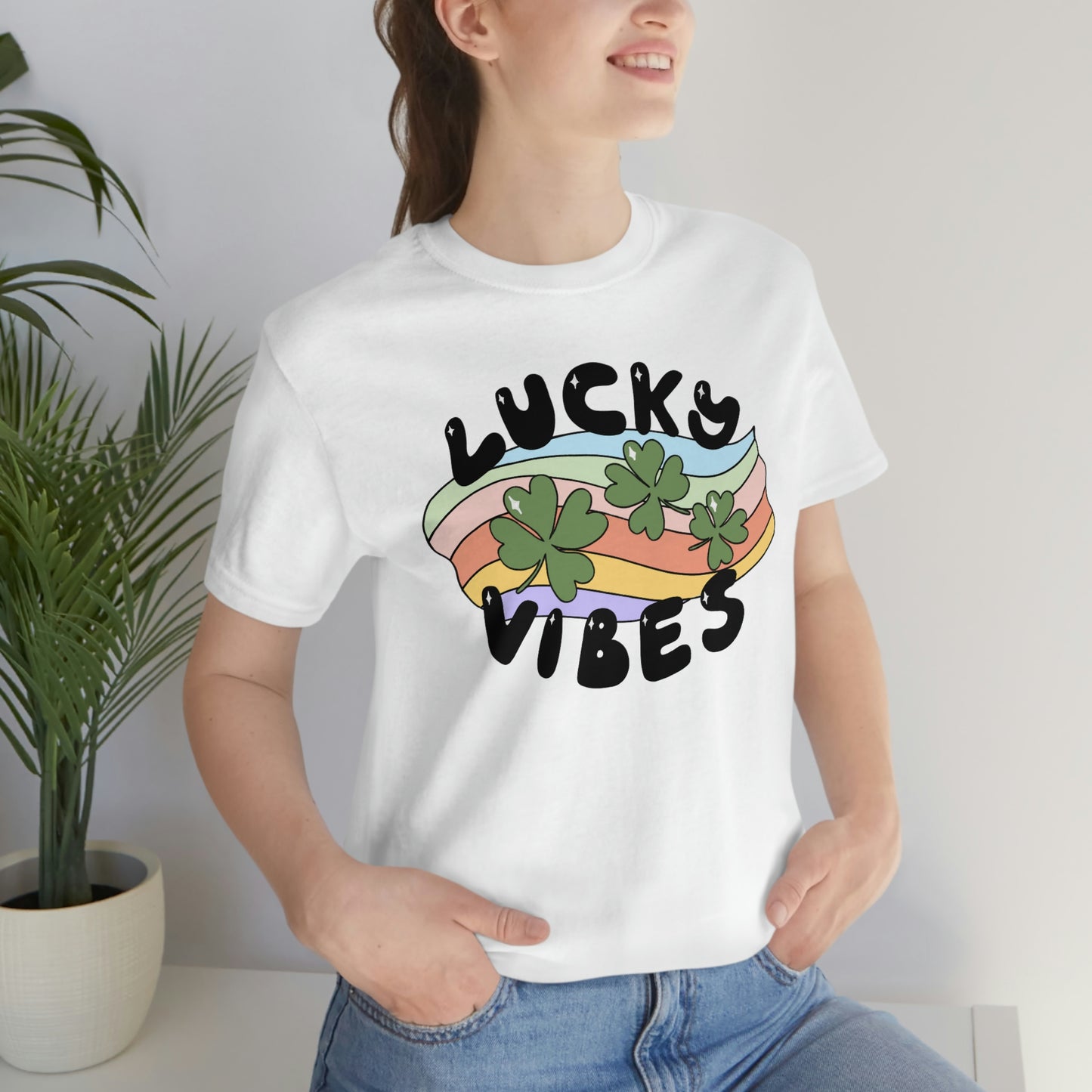 St. Patrick's Day "Lucky Vibes" Unisex Jersey Short Sleeve Tee