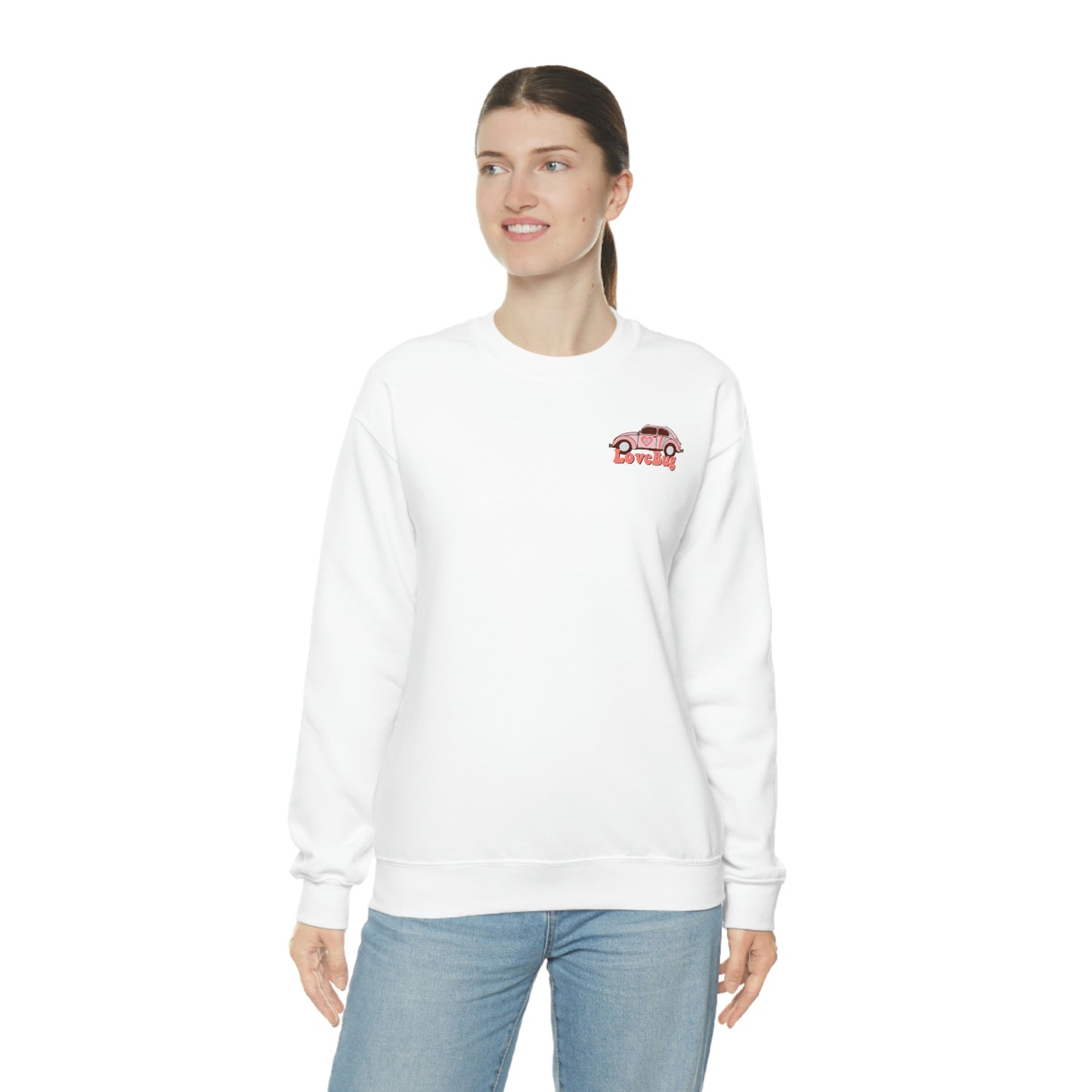 Front and Back Image "Lovebug" Unisex Heavy Blend™ Crewneck Sweatshirt