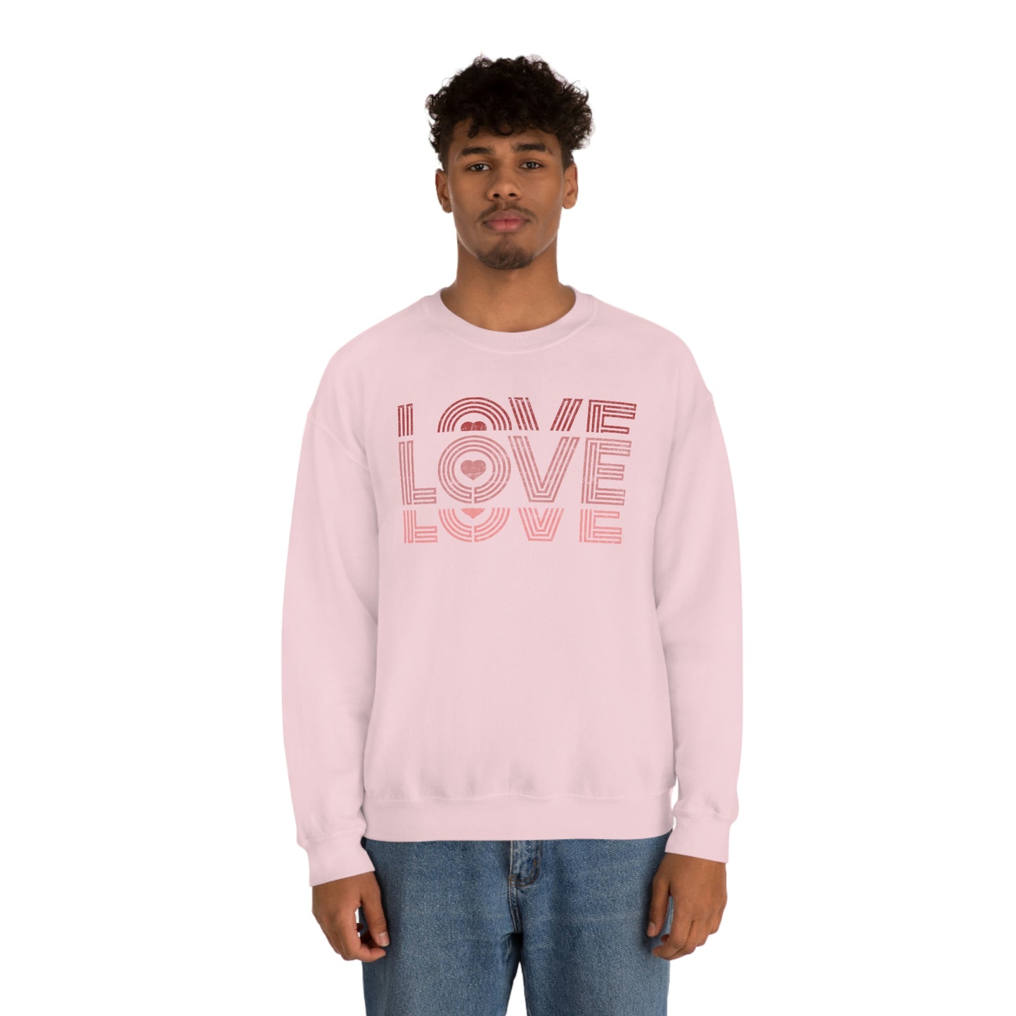 "Love Love Love" Red Graduated Print Unisex Heavy Blend™ Crewneck Sweatshirt