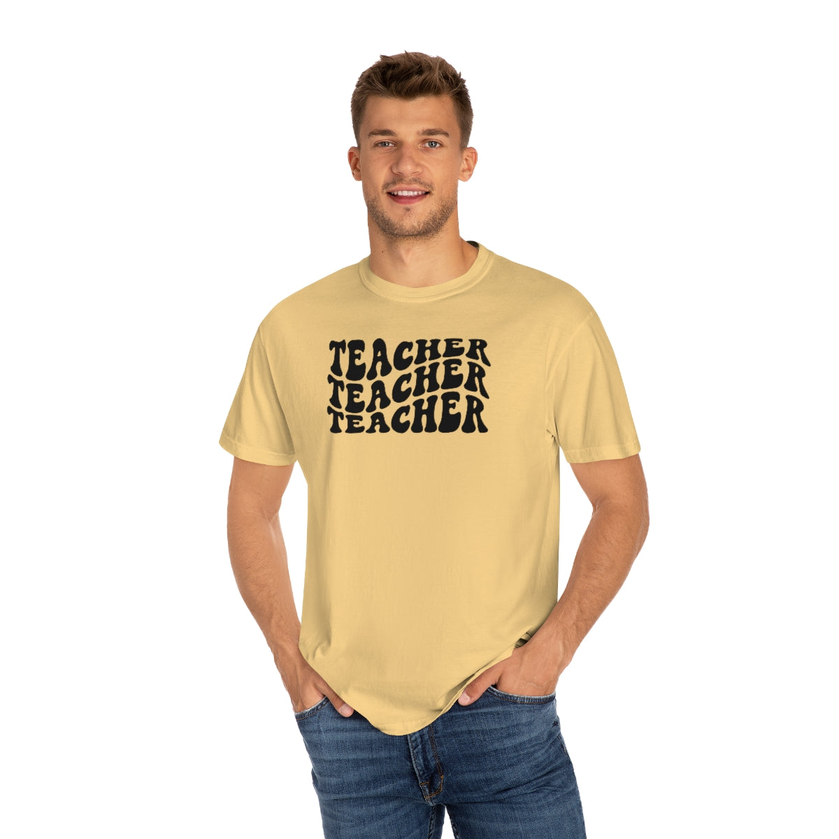 Teacher Black Print Unisex Garment-Dyed PREMIUM T-shirt