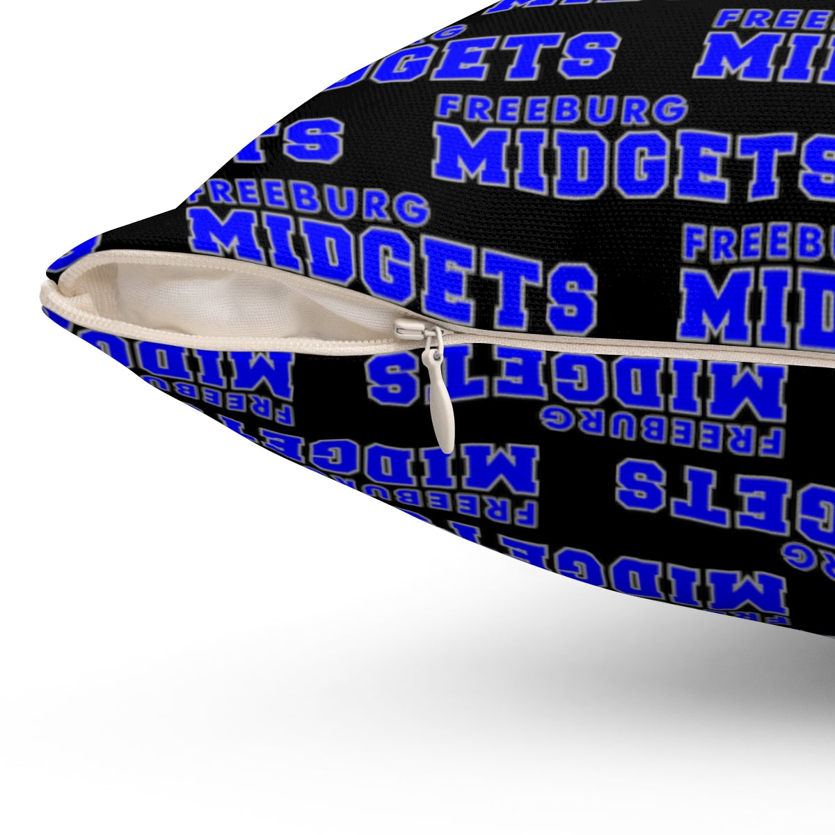 Black Freeburg Midgets Spun Polyester Square Pillow