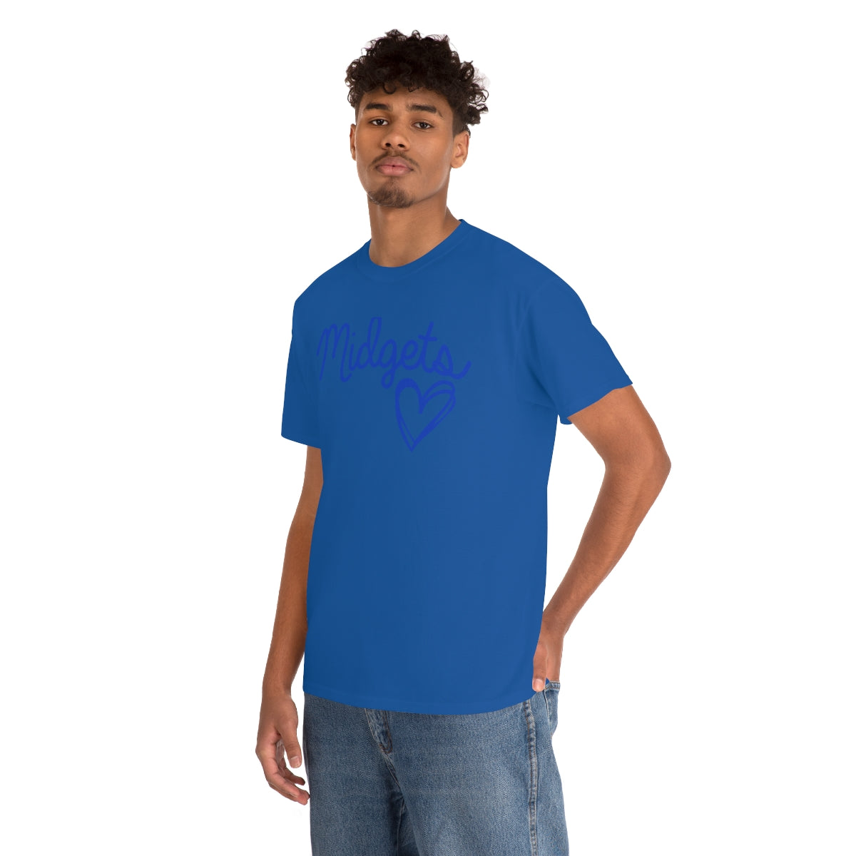 Midget Blue Heart Unisex Heavy Cotton Tee