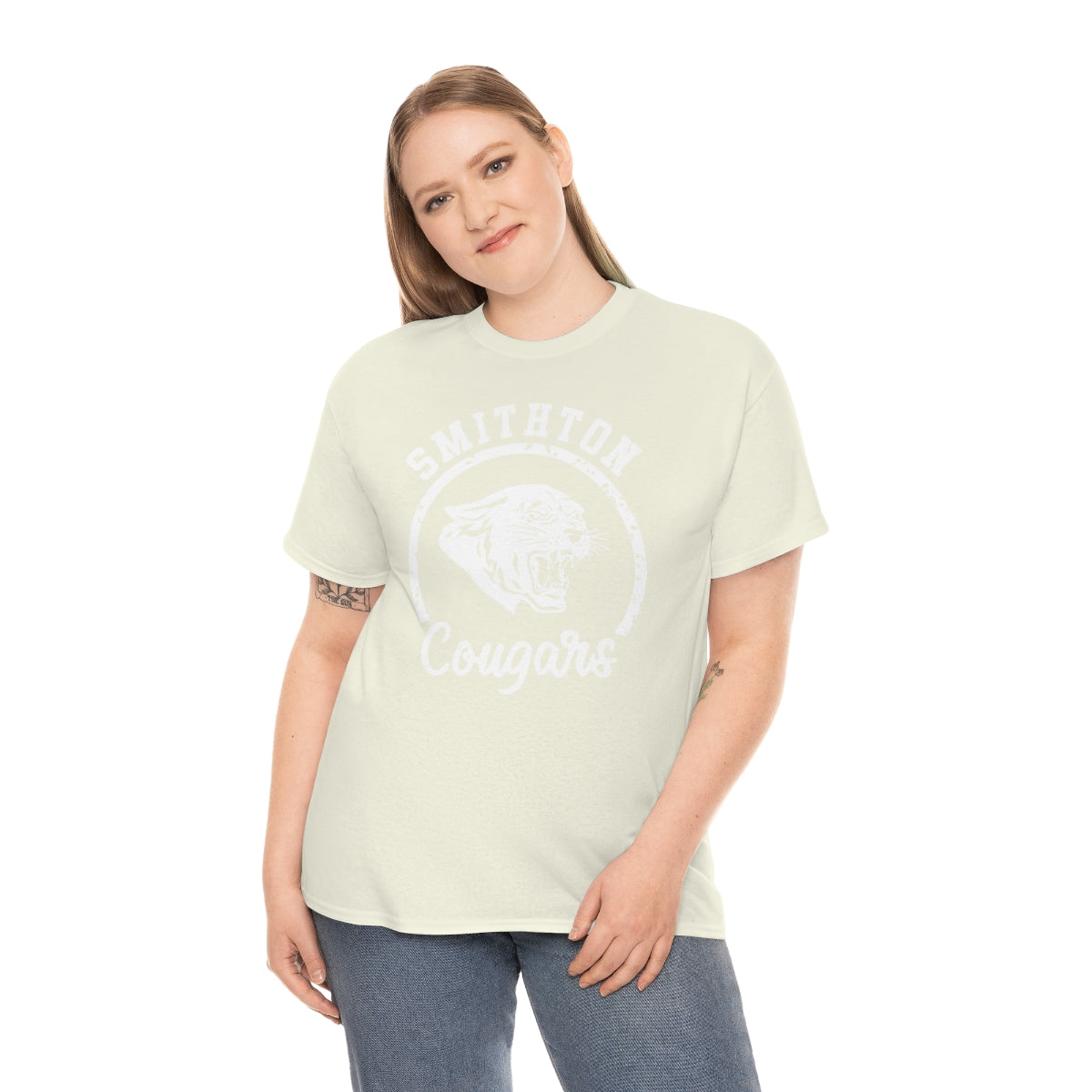 Smithton Cougars - White Imprint Unisex Heavy Cotton Tee