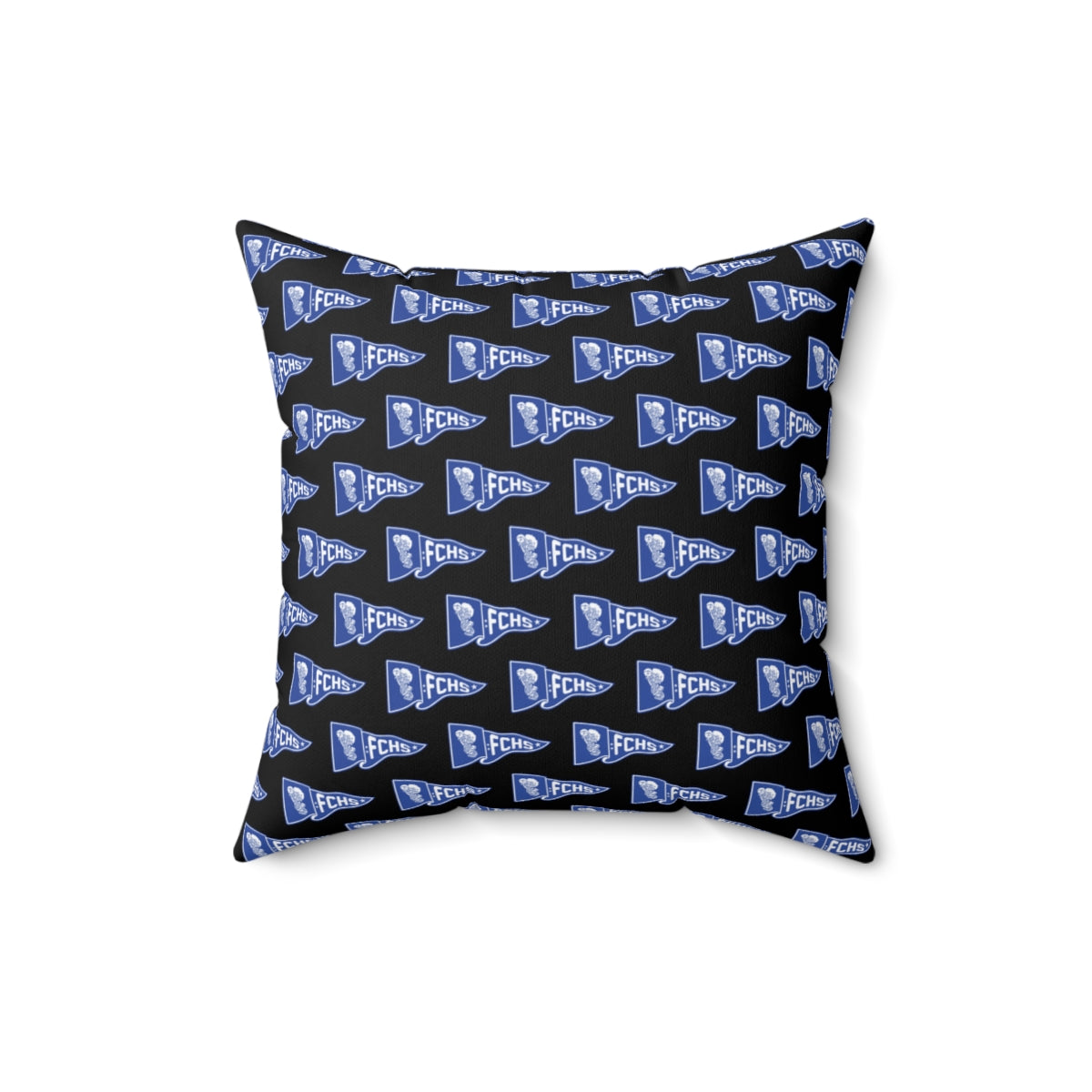 Black Freeburg Midgets Pennant Pattern Spun Polyester Square Pillow