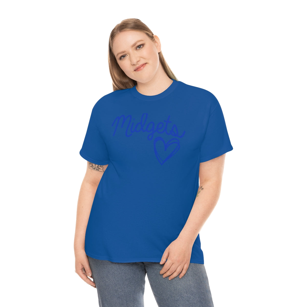 Midget Blue Heart Unisex Heavy Cotton Tee