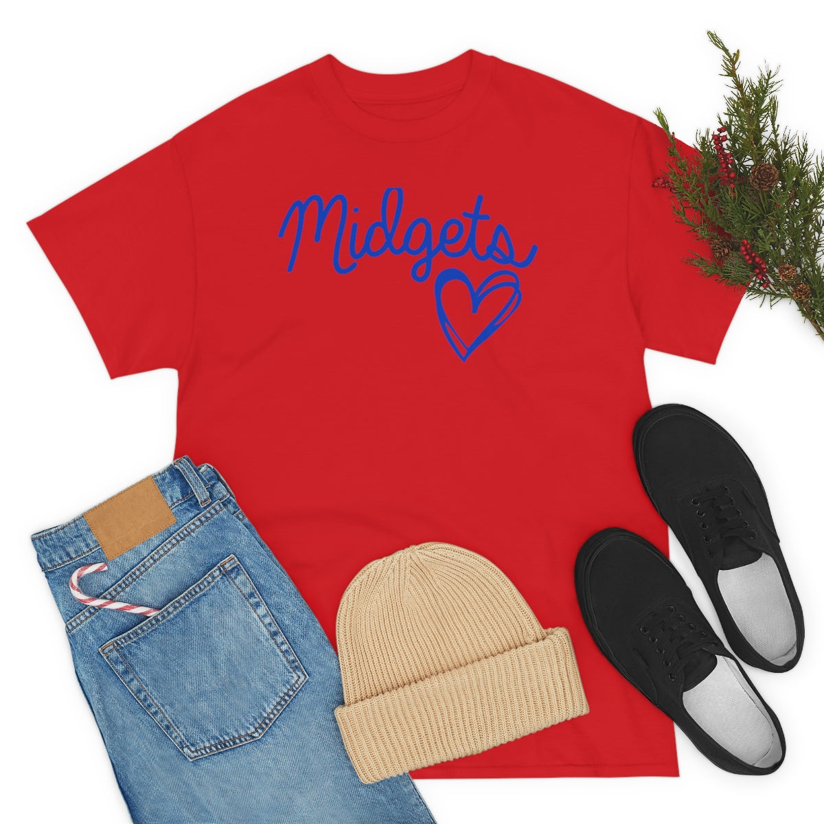 Midget Blue Heart Unisex Heavy Cotton Tee