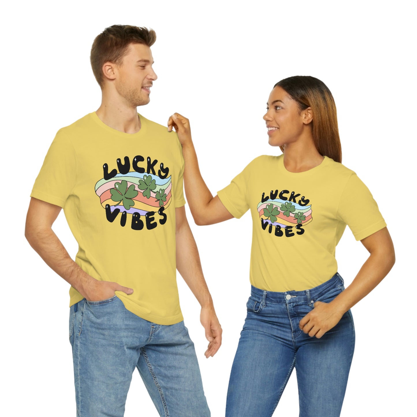 St. Patrick's Day "Lucky Vibes" Unisex Jersey Short Sleeve Tee