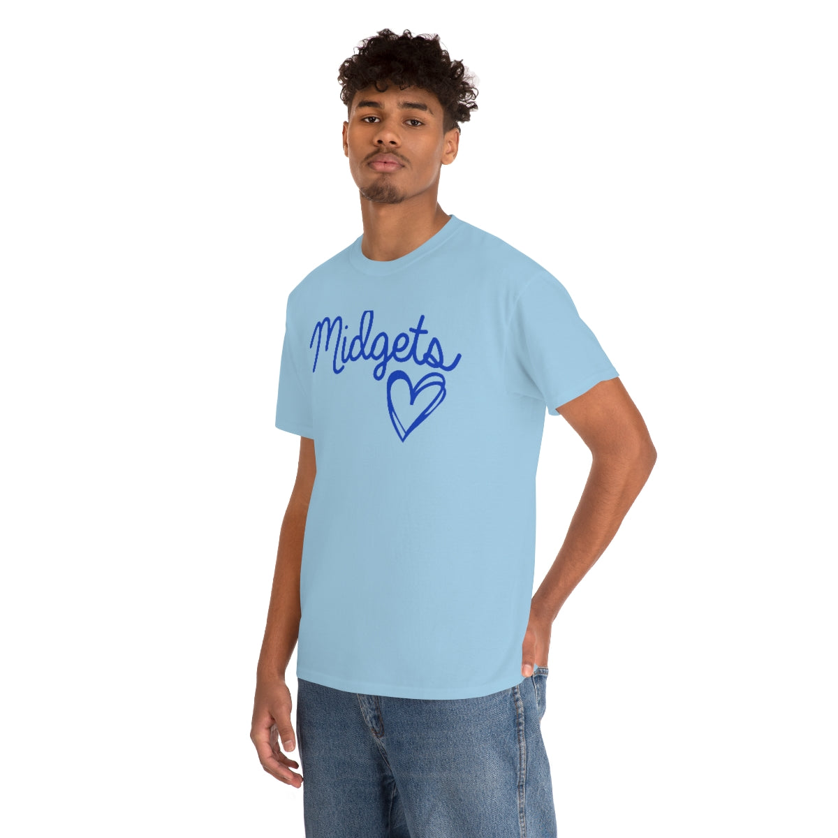 Midget Blue Heart Unisex Heavy Cotton Tee