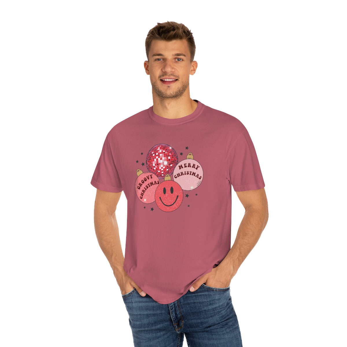 Groovy Christmas Unisex Garment-Dyed Comfort Colors PREMIUM T-shirt