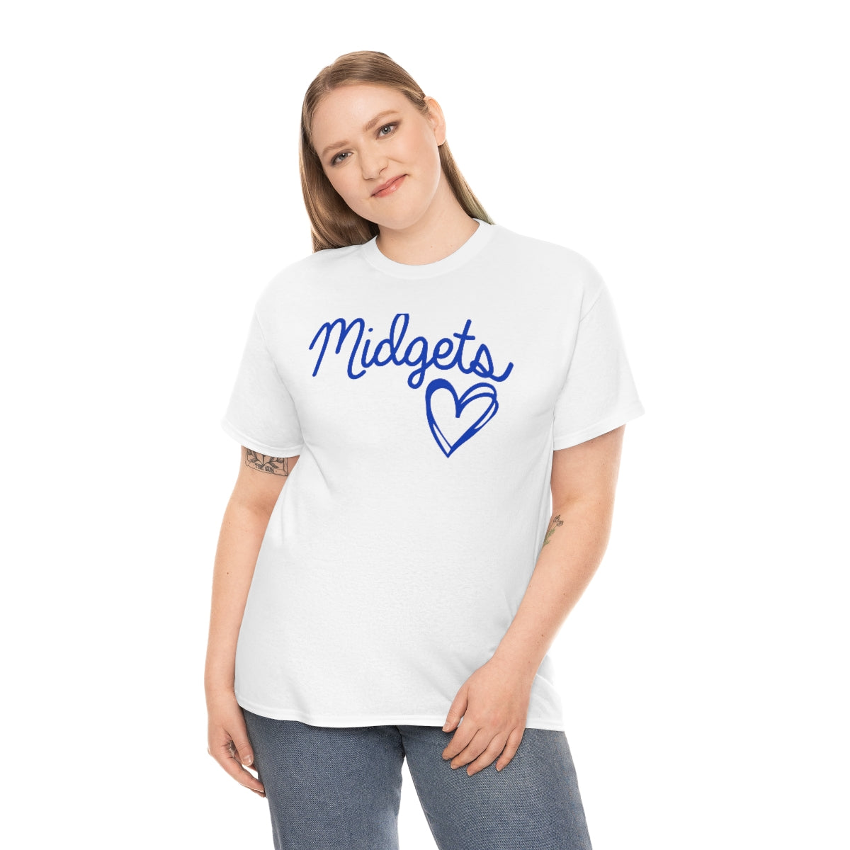 Midget Blue Heart Unisex Heavy Cotton Tee