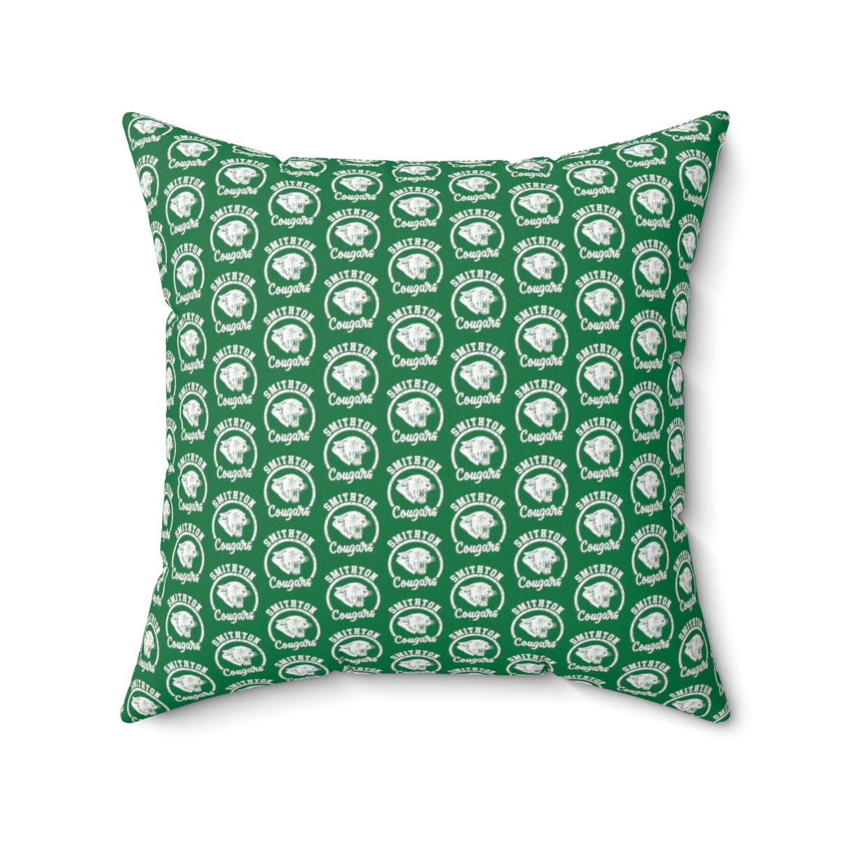 Green Smithton Cougars Pattern Spun Polyester Square Pillow