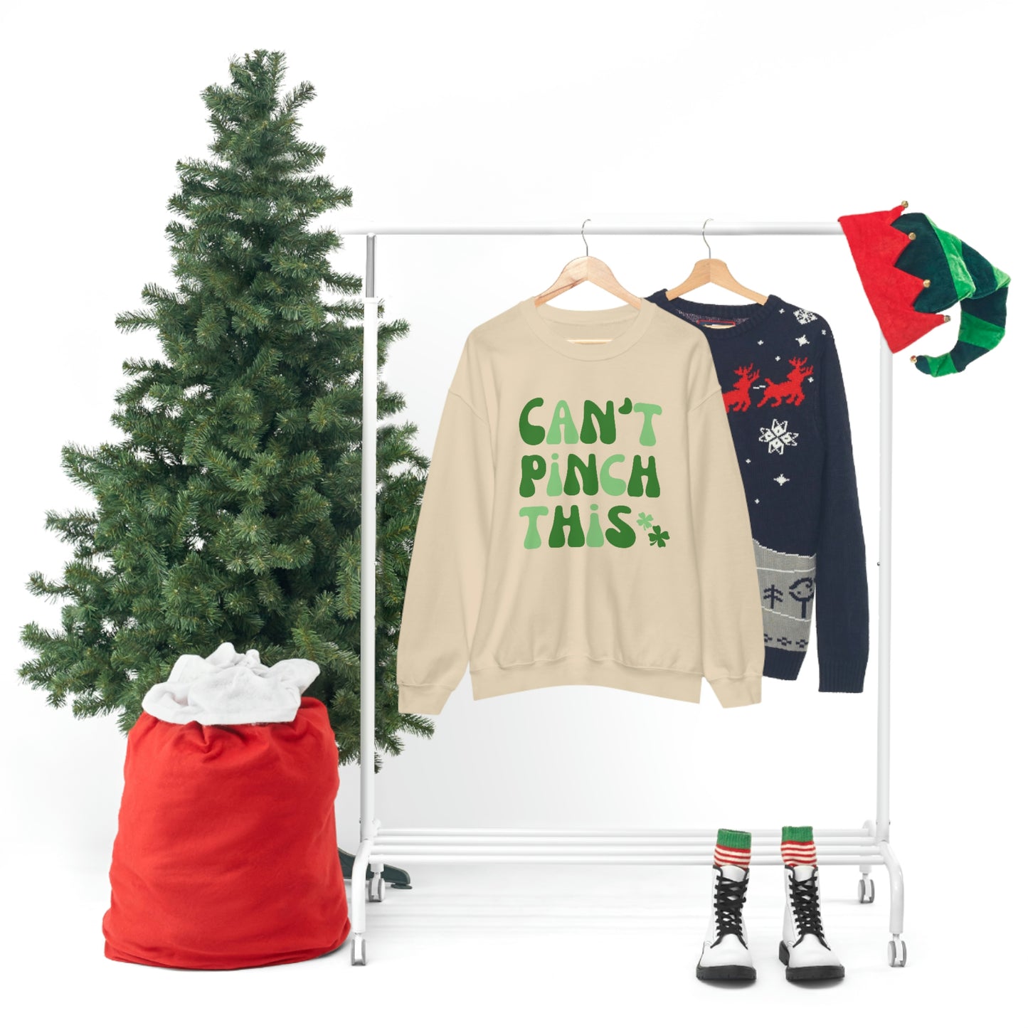St. Patrick's Day "Can't Pinch This" Design Unisex Heavy Blend Crewneck Sweatshirt