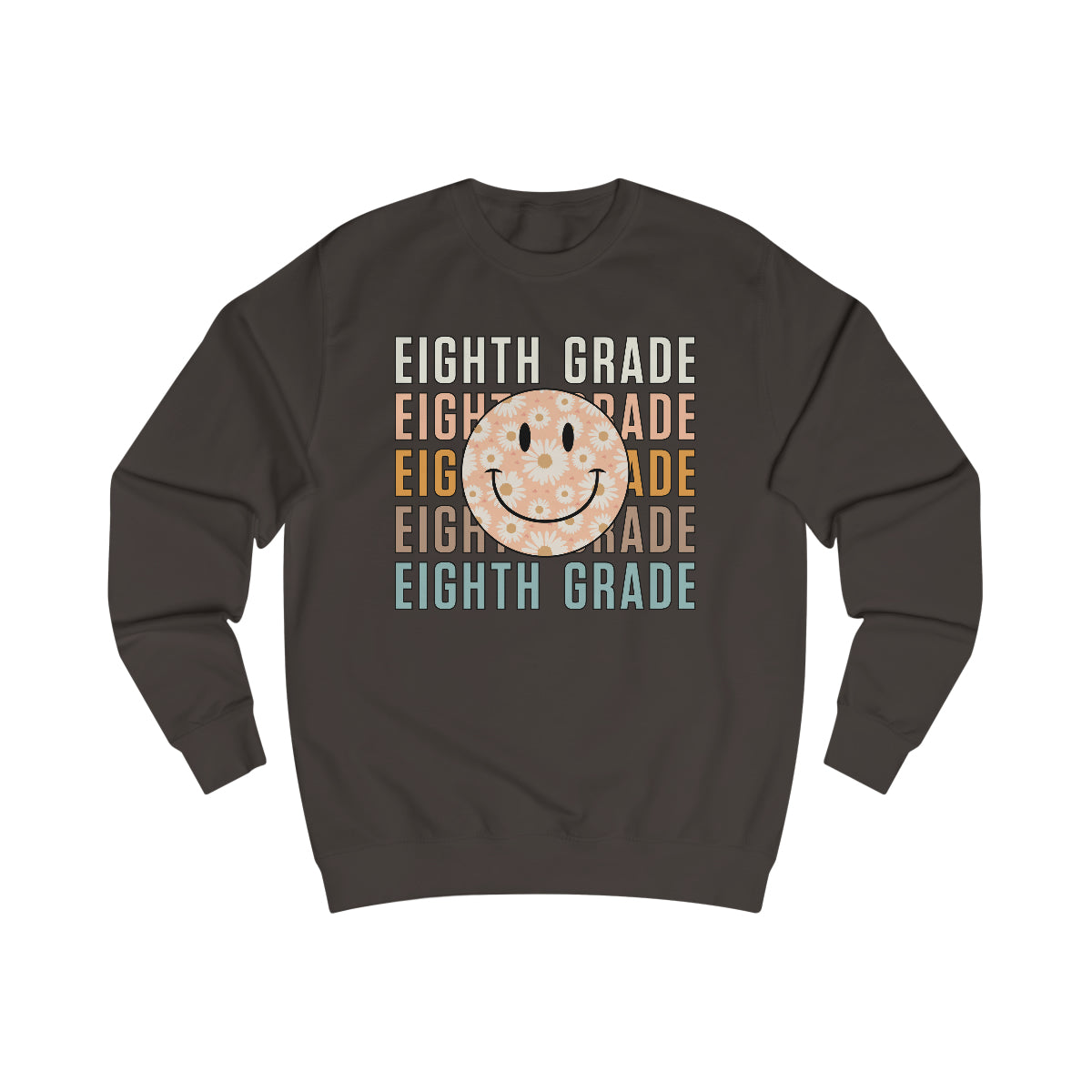 8th Grade Warm Colors Smiley Face Unisex Heavy Blend™ Crewneck Sweatshirt