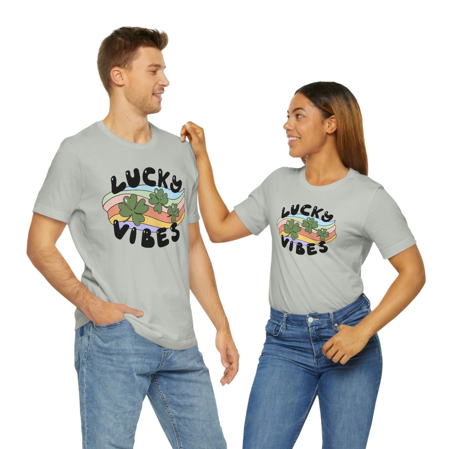 St. Patrick's Day "Lucky Vibes" Unisex Jersey Short Sleeve Tee