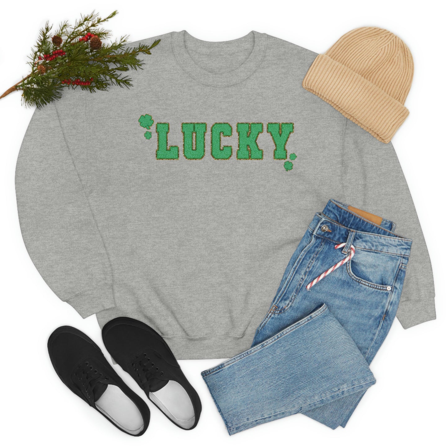 St. Patrick's Day "Lucky" Design Unisex Heavy Blend Crewneck Sweatshirt