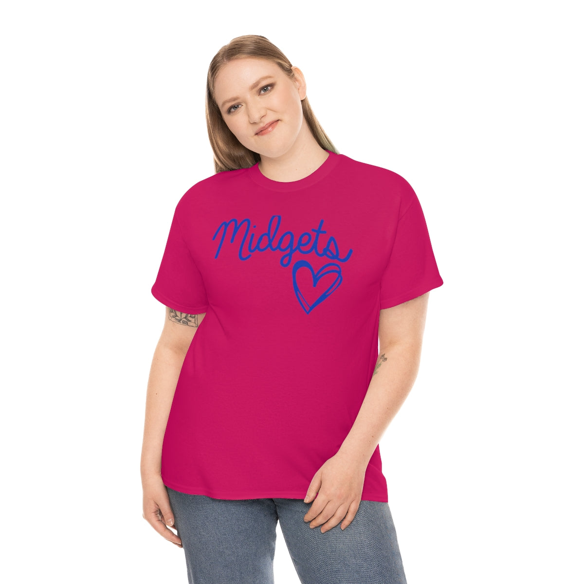 Midget Blue Heart Unisex Heavy Cotton Tee