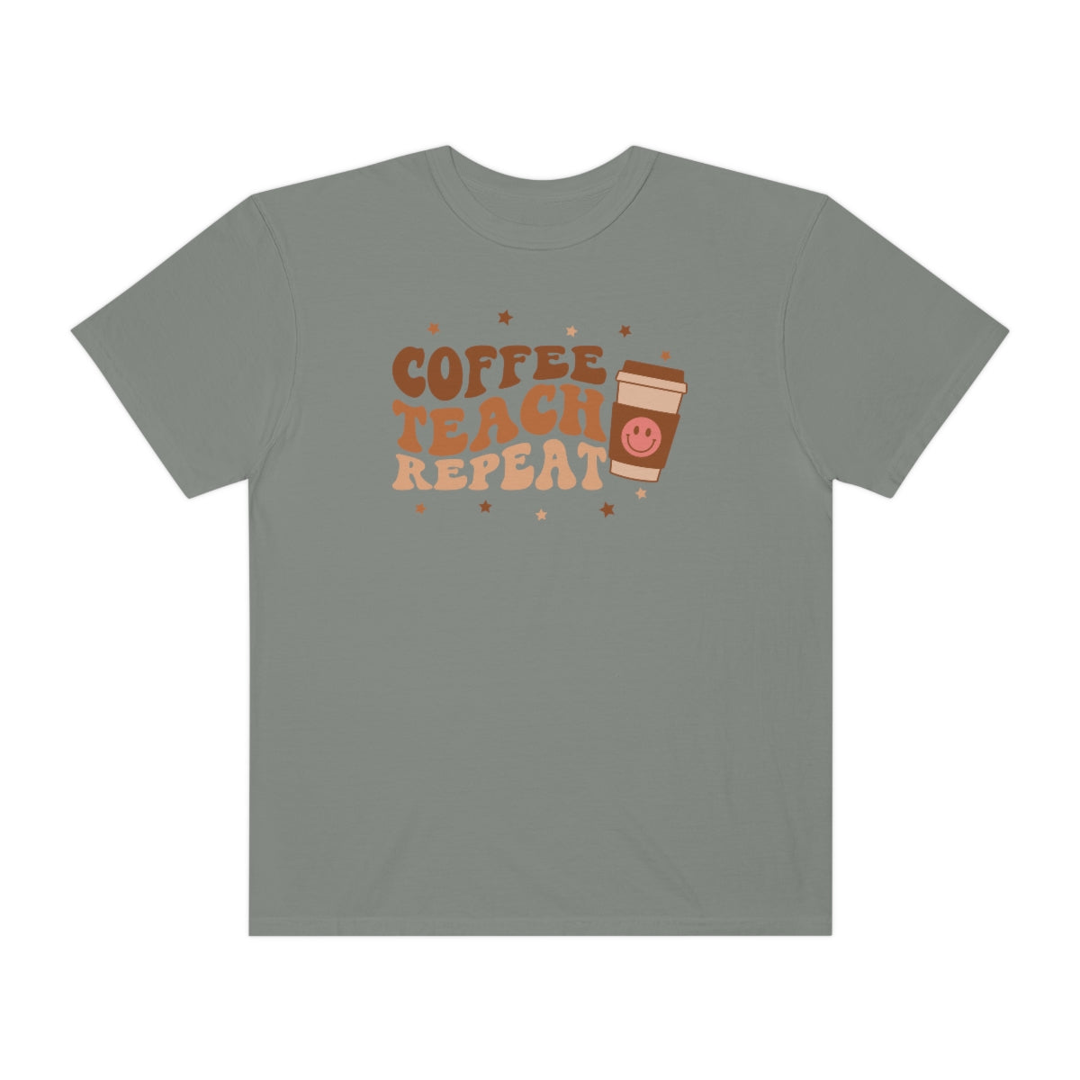 Coffee Teach Repeat Unisex Garment-Dyed Comfort Colors PREMIUM T-shirt