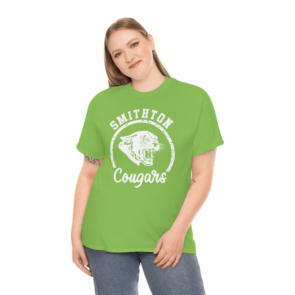 Smithton Cougars - White Imprint Unisex Heavy Cotton Tee