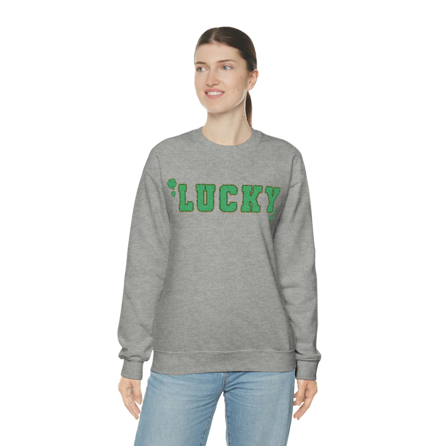 St. Patrick's Day "Lucky" Design Unisex Heavy Blend Crewneck Sweatshirt