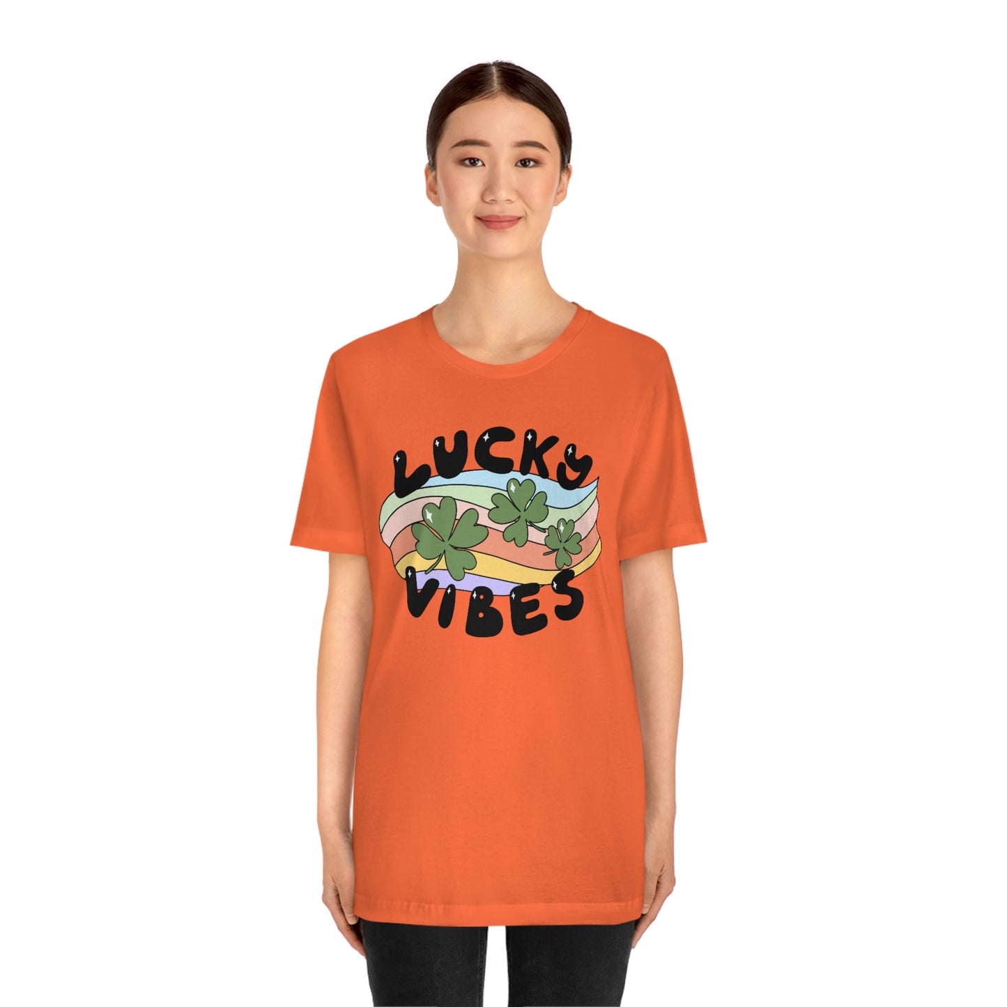 St. Patrick's Day "Lucky Vibes" Unisex Jersey Short Sleeve Tee